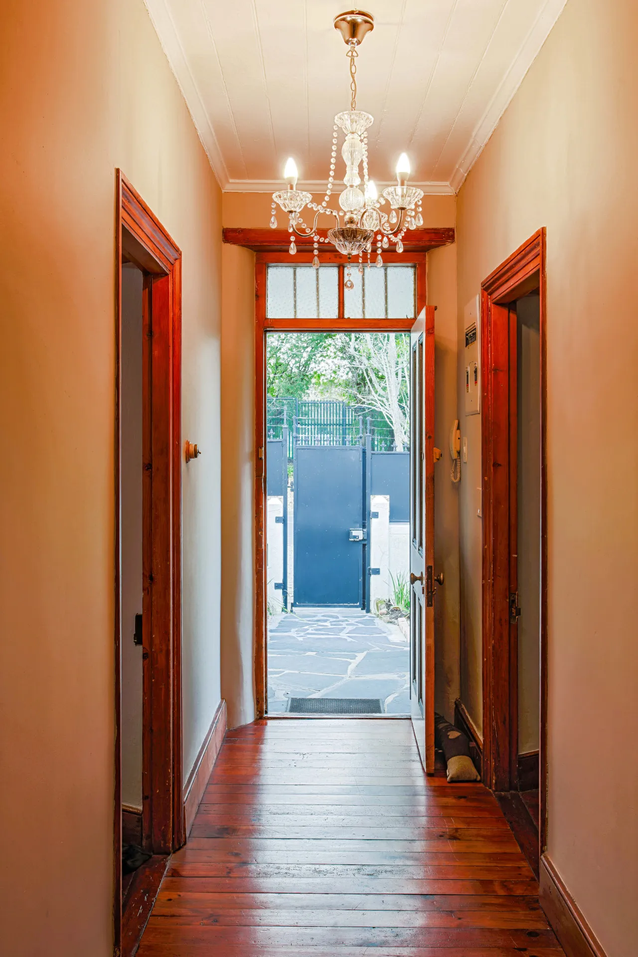 Hallway connecting rooms